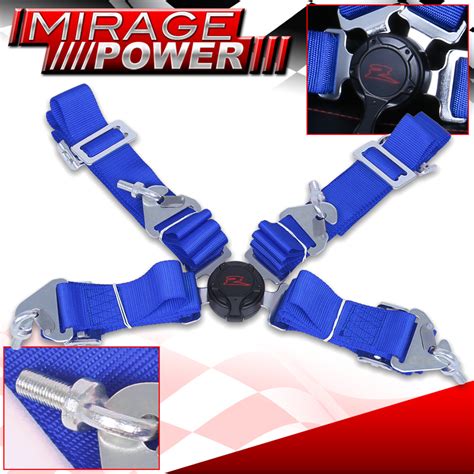point jdm quick release latch camlock racing seat belt harness blue  honda ebay
