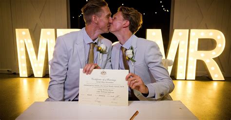 Gay Australian Athlete Couple Among First To Marry As Same Sex Marriage