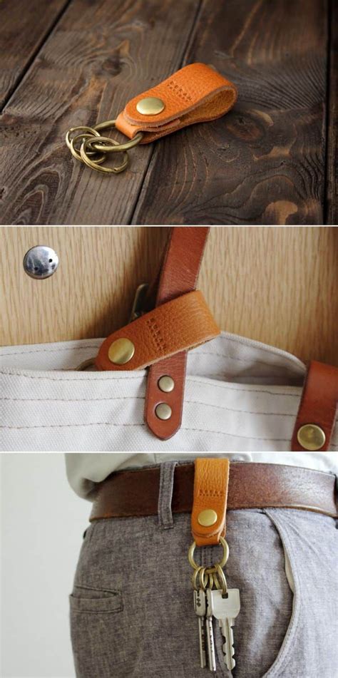 simple diy leather key holder wonderfuldiycom   leather