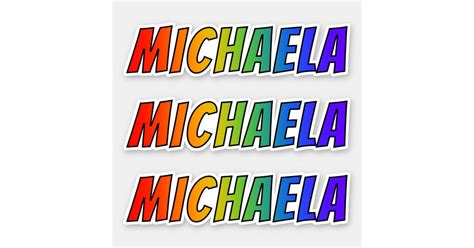 michaela  fun rainbow coloring sticker zazzle