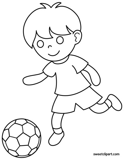 boy playing soccer coloring page  clip art