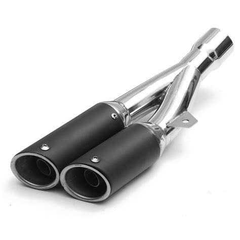 mm mm muffler exhaust tail pipe double twin tip steel motorcycle universal alexnldcom