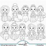 Stamps Digital Digi Little Fairytale Princesses sketch template