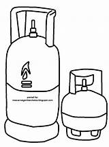 Mewarnai Sketsa Dapur Peralatan Gas Tabung Benda Terpopuler Memasak Abu Contoh sketch template