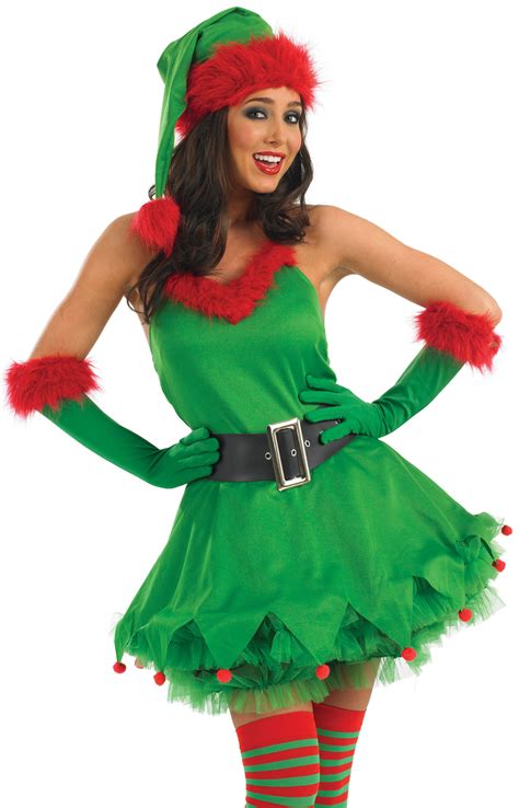 deluxe sexy elf ladies santas  helper christmas fancy dress