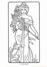 Mucha Alphonse Pages Coloring Nouveau Deco Colouring Adult Books Flickr Book Tattoo Sketch Template Printable sketch template
