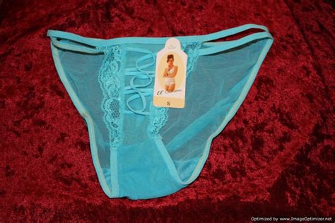 Sexy Light Blue Lace Sheer String Bikini Underwear Panties Panty Small