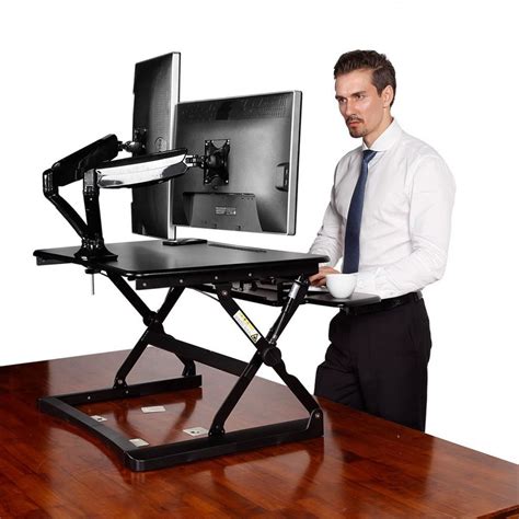 top   adjustable standing desks  dual monitors