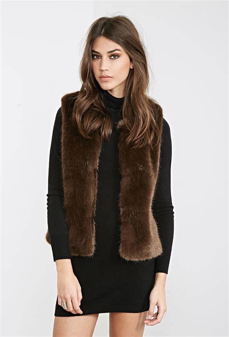 shop faux fur womens vests