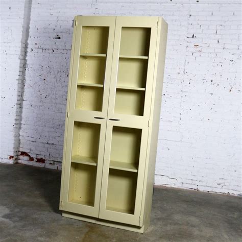 Industrial Metal Display Cabinet Or Bookcase With Glass