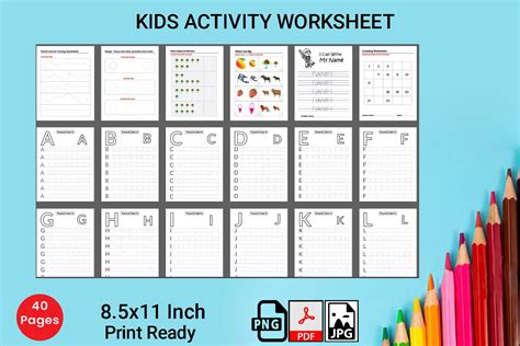 kids activity learning worksheet  graphic  hitubrand creative