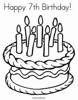 Coloring Birthday Happy 7th Cake Twistynoodle Seuss Print Dr Color Candles Twisty Noodle Ll Sheet sketch template