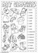 Clothes Worksheet Worksheets Pdf Esl Ingles Kids English Exercises Fichas Para Language Second Ropa Clothing Liveworksheets Atividades Grade Inglês Vocabulario sketch template
