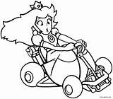 Peach Mario Coloring Princess Pages Kart Printable Super Cool2bkids sketch template