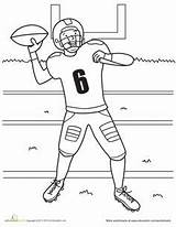Coloring Pages Football Player Players Sheets Sports Kids Color Cheerleading Printable Worksheets Fall Crayola Worksheet Education Superbowl Choose Board Theme sketch template