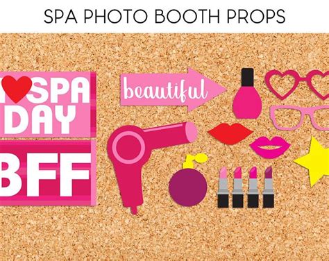 spa photo booth props printable photo booth props party printables