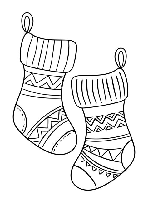christmas stocking coloring pages printable