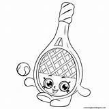 Coloring Pages Racket Tennis Tart Pop Print Color Getcolorings Shopkins Lamp Cartoon sketch template