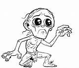 Gollum Coloring Pages Designlooter Template sketch template