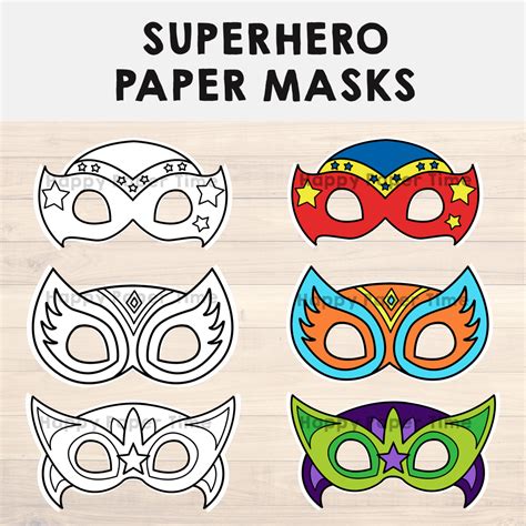 superhero paper mask printable hero craft activity costume template