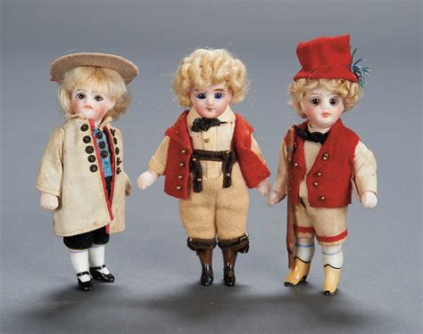 Three German All Bisque 4 Dolls C 1890 — 1263x1000 Tiny Dolls Old
