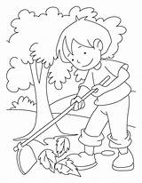 Environment Coloring Pages Clean Drawing Clipart Arbor Cleaning Raking Leaves Tree Colouring Make Children Save Every Earth Kids Clip Getdrawings sketch template