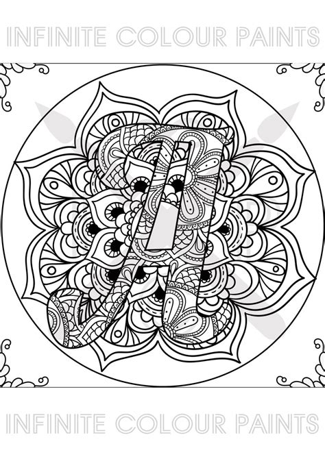 custom letter coloring page adult coloring coloring book etsy