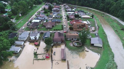 drone footage shows damage  flooding  whitesburg kentucky