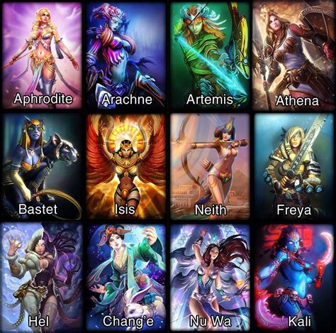goddesses in smite sexy and beautiful female characters in video game and anime pinterest