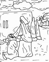 Blind Coloring Jesus Man Prays sketch template