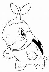 Turtwig Pokemon Piplup Coloringhome Chimchar sketch template