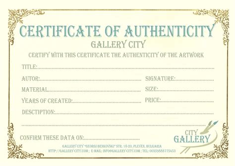 certificate  authenticity template birth certificate template