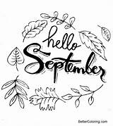 September Coloring Pages Hello Printable Kids Adults sketch template