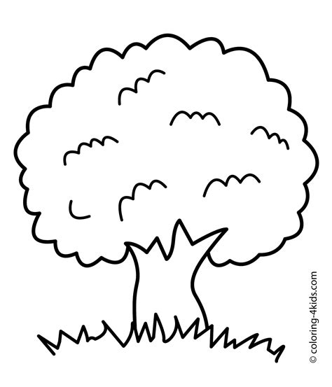 simple tree coloring page coloring home