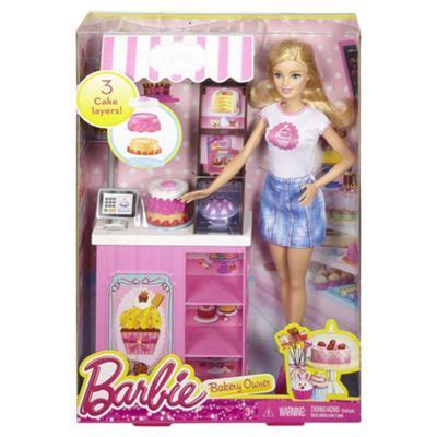 buy barbie doll bakery owner playset   toys    years range