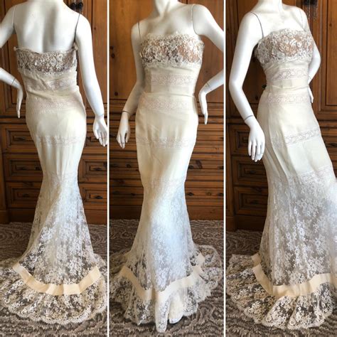 valentino vintage lace wedding or evening dress with train