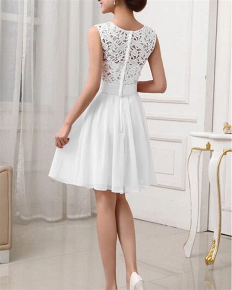 New Fashion Cute White Chiffon Women Summer Dress 2015