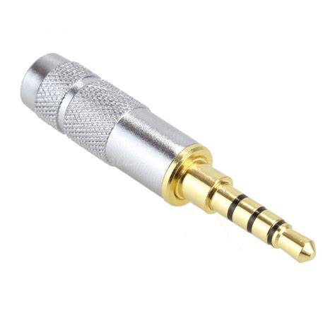 jack mm plug male stereo trrs  poles gold plated omm unit audiophonics