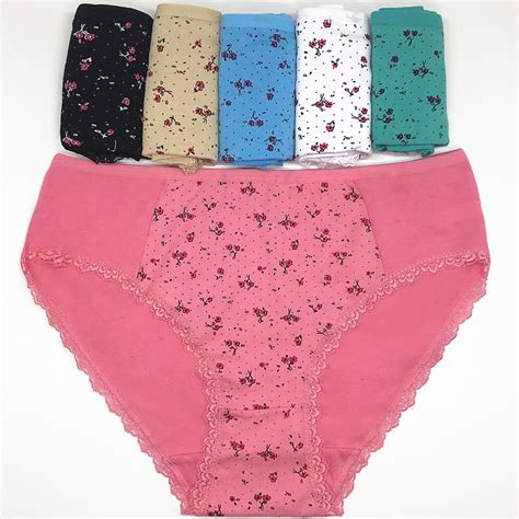 6pcs panties pcak fashion flower printing cotton ladies mummy briefs