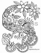 Coloring Pages Monogram Getcolorings Adult sketch template