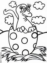 Dinosaur Hatching Colouring sketch template