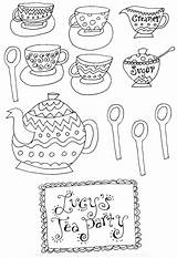 Teapot Teacup Hatter Boston Coloringhome Kolorowanki sketch template