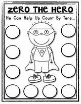 Zero Hero Math Counting Count Preschool Numbers Skip Activities Kindergarten Tens School Helper Days sketch template
