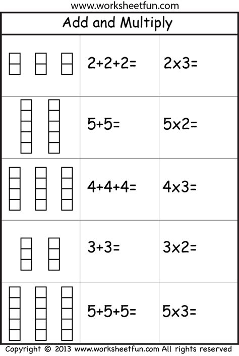 short multiplication worksheets  printable