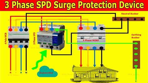 spd surge protection device wiring connection diagram   install phase surge protection