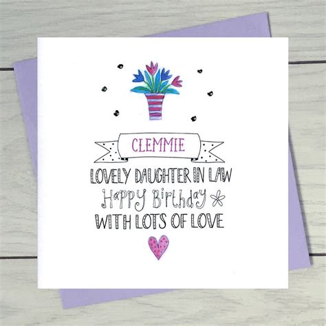 daughter  law personalised birthday card  claire sowden design