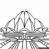 Temple India Coloring Lotus Delhi Clipart Famous Places Pages Landmarks Sketch Thecolor Cliparts Painting Gif Template Library sketch template