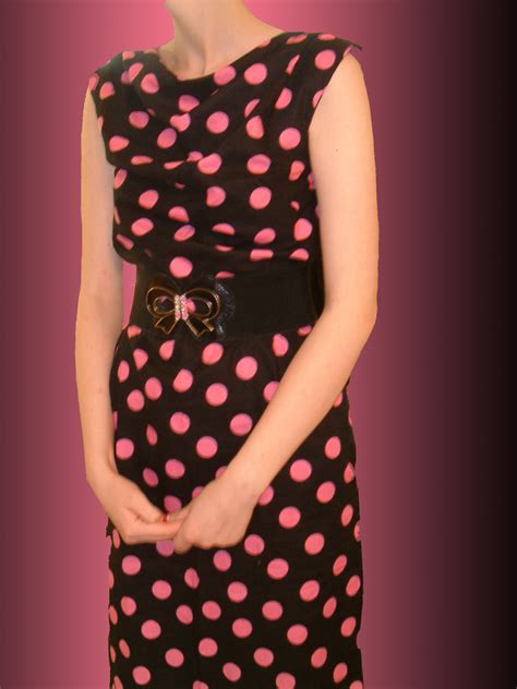 Black And Pink Polka Dot Dress Sewing Projects