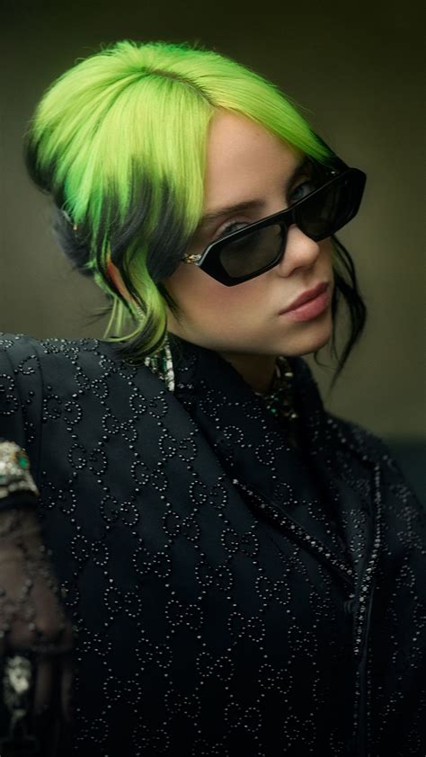 singer billie eilish green hair  ultra hd mobile wallpaper