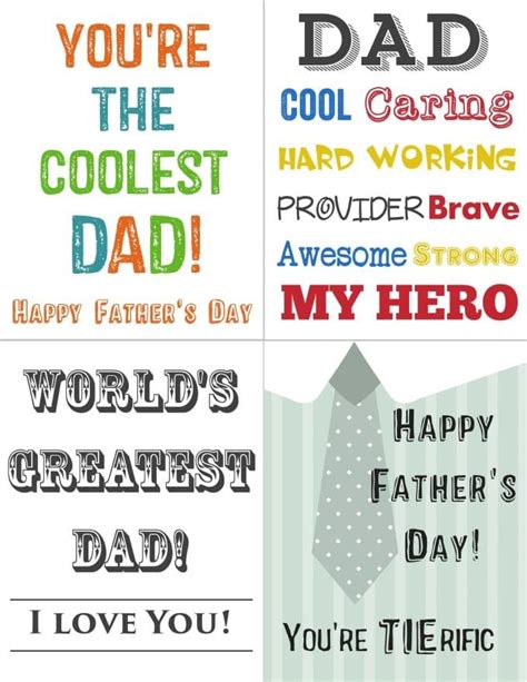 printable fathers day cards  color   printable fathers
